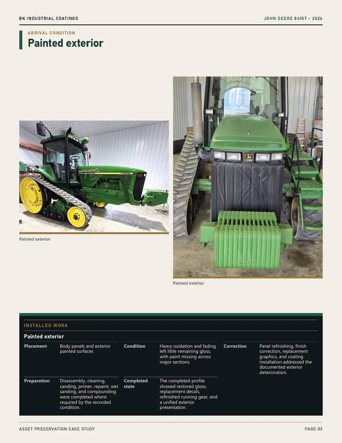 Page 3 of the John Deere 8410T Preservation case study