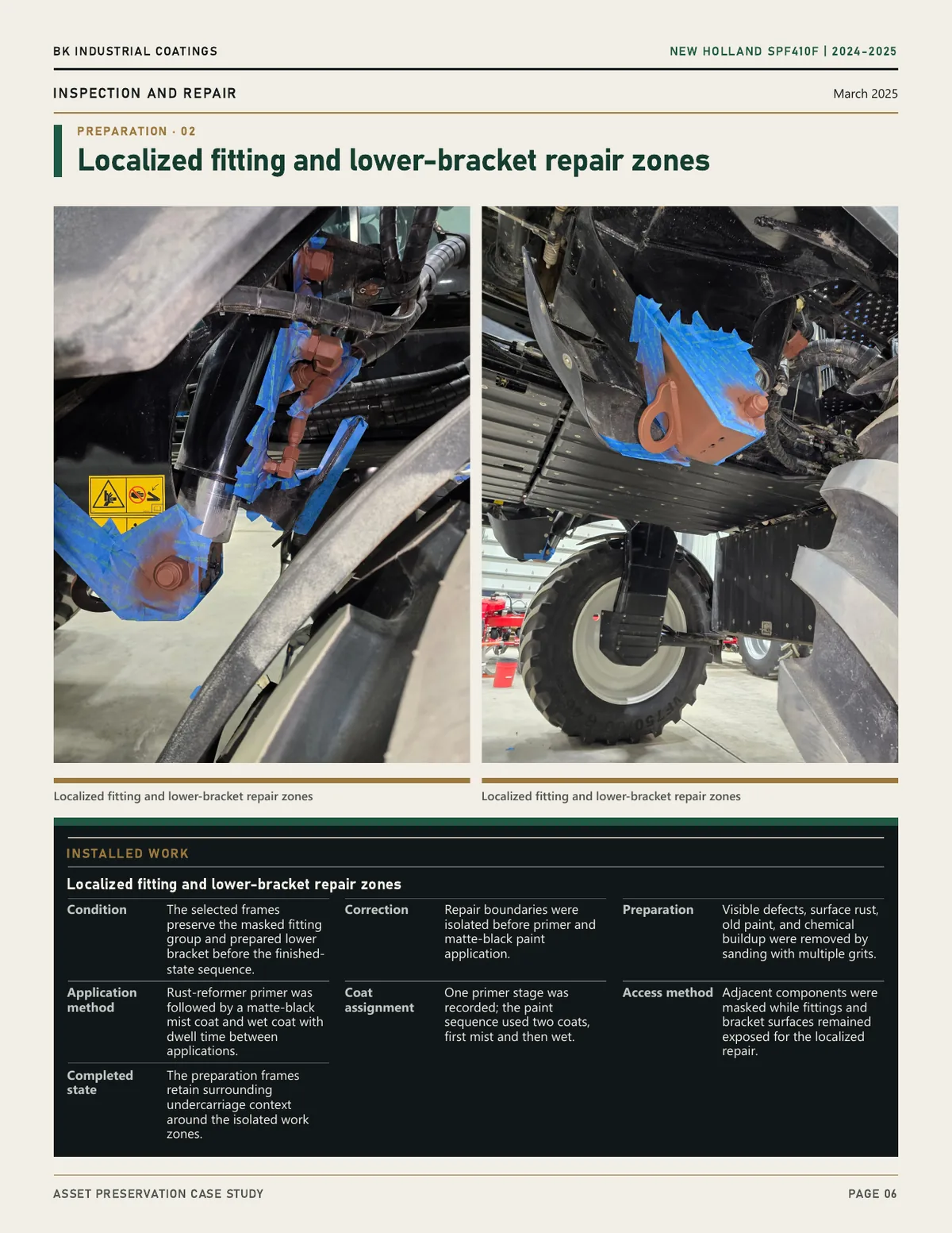 Page 6 of the New Holland SPF410F Lifecycle Preservation case study