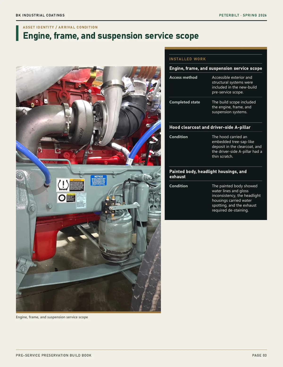 Page 3 of the Peterbilt Pre-Service Preservation case study